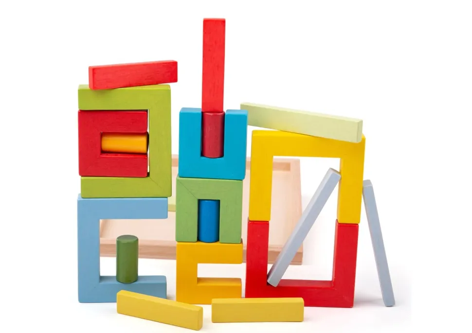 BigJigs Doorways, Cylinders and Planks Wooden Blocks