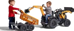 Falk Age 3+ Case Tractor with Loader, Maxi Twin Axel Trailer and Back Hoe 997W