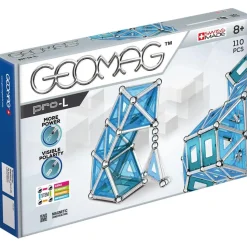 Geomag PRO-L Building Set, Blue and Silver Metal, 110 Pieces