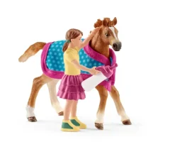 Schleich Foal with Blanket and Girl Boxed 42361