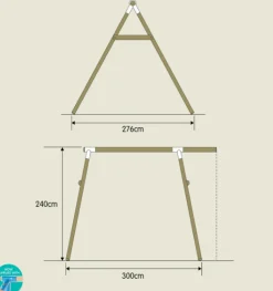 TP Knightswood Wooden Swing Frame Double and Extension