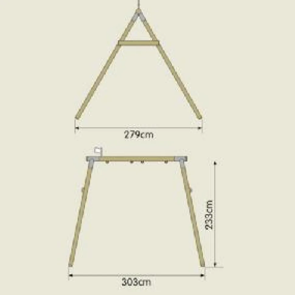 TP Knightswood Wooden Swing Frame Double