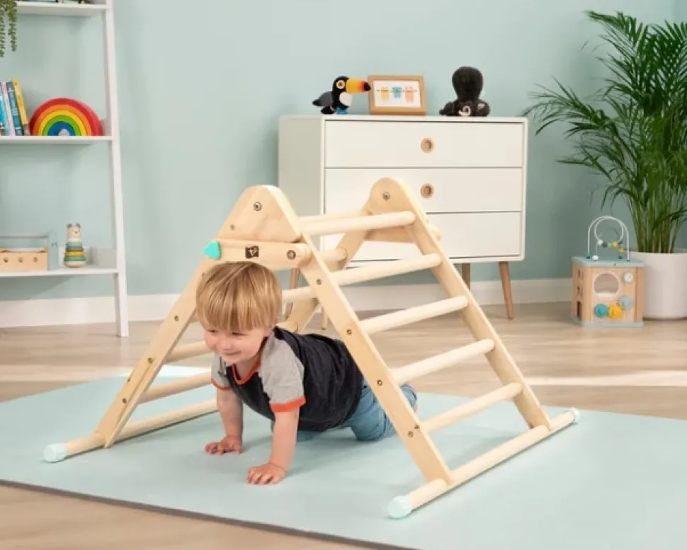 TP Pikler Wooden Toddler Climbing Triangle and Slide Board
