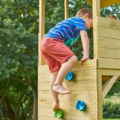 TP Treehouse Wooden Play Tower Climbing Wall
